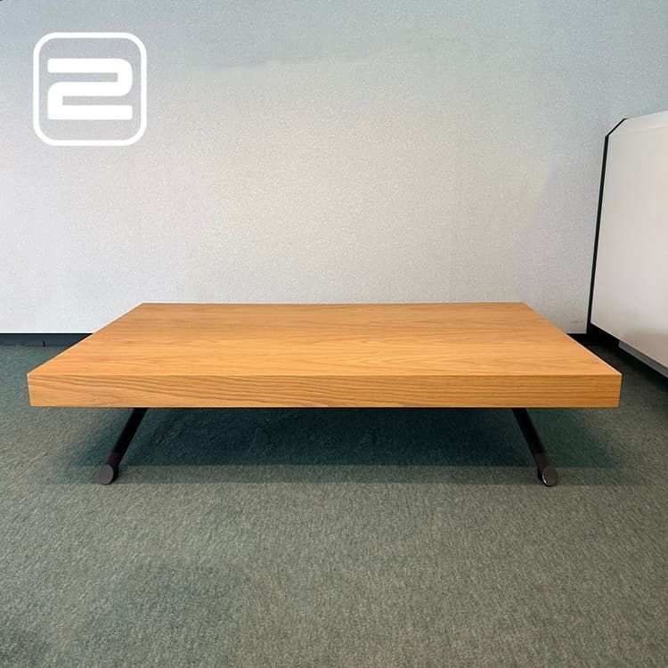 NN Salontafel B120xD80xH26 - Natuur Eik Eik / Zwart metaal T-poot