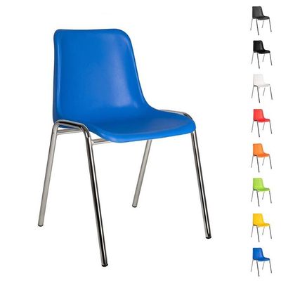 Sabine Kantinestoel Stapelbaar - Kunststof / Chrome Vierpoot Sabine Kantinestoel Stapelbaar - Kunststof / Chrome Vierpoot