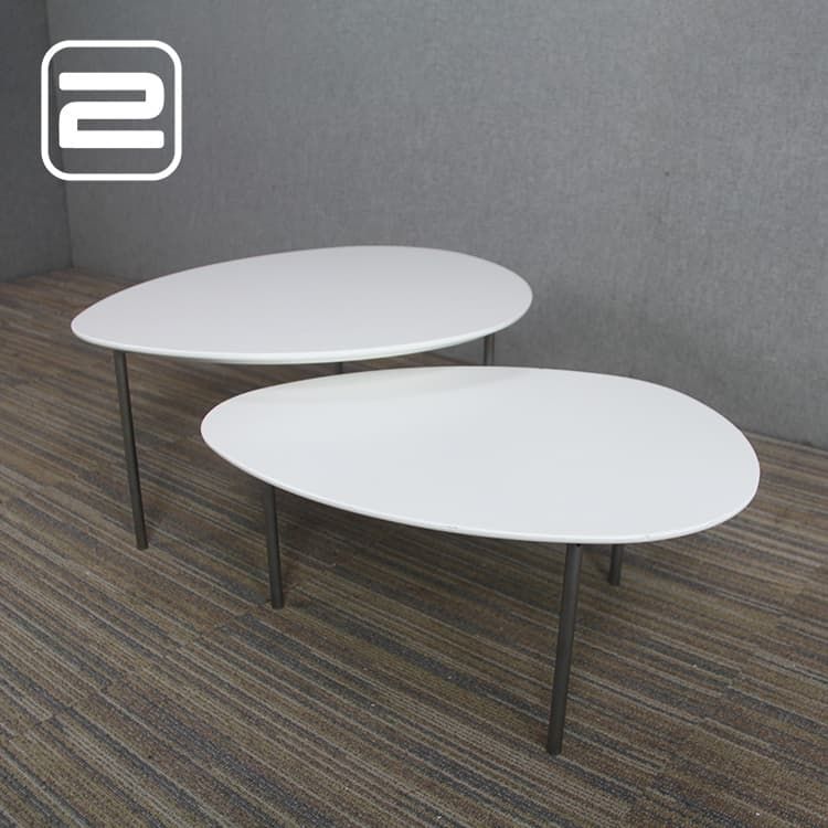 STUA Eclipse Salontafel B30xD50xH20 - Wit Hout / Chrome Vierpoot