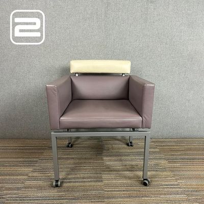 SICAME Vergaderstoel - Bruin Kunstleder / Chrome Vierpoot met wielen