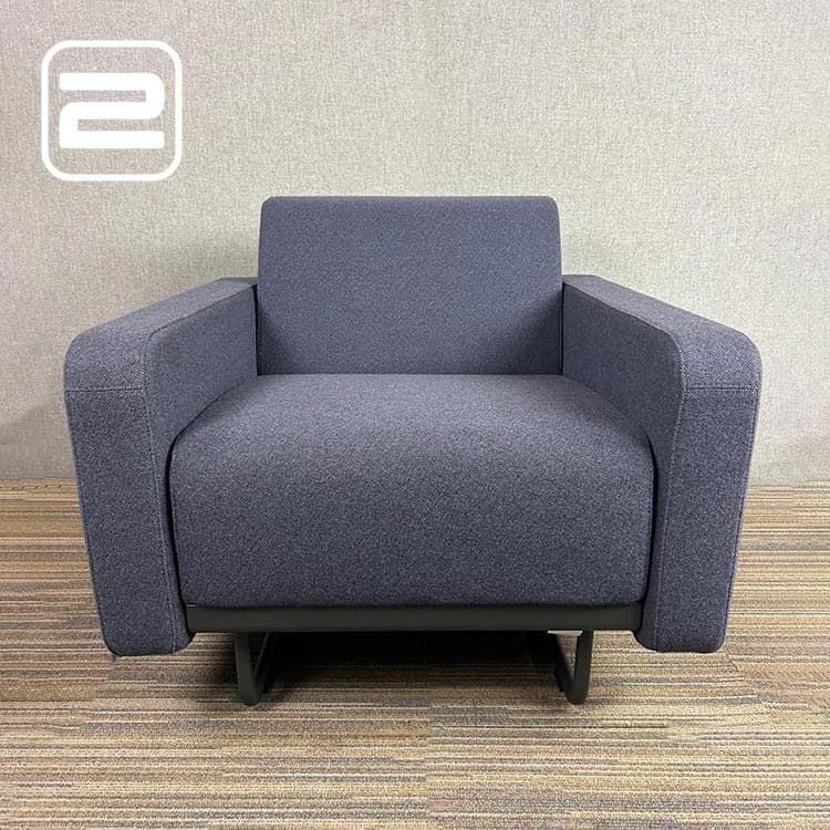 ARTIFORT Zetel 1-zit B82xD82xH73 - Blauw Wol / Zwart Metaal