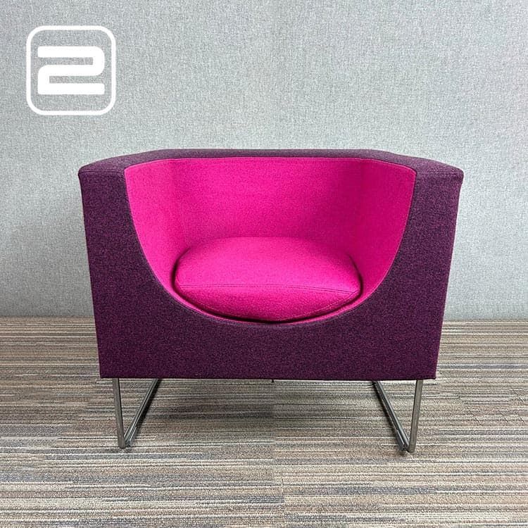 STUA Nube design Lounge Chair - Paars / Fuchsia Stof / Chrome Slede