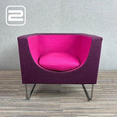 STUA Nube design Lounge Chair - Paars / Fuchsia Stof / Chrome Slede