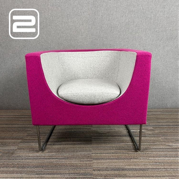 STUA Nube design Lounge Chair - Fuchsia / grijs Stof / Chrome Slede