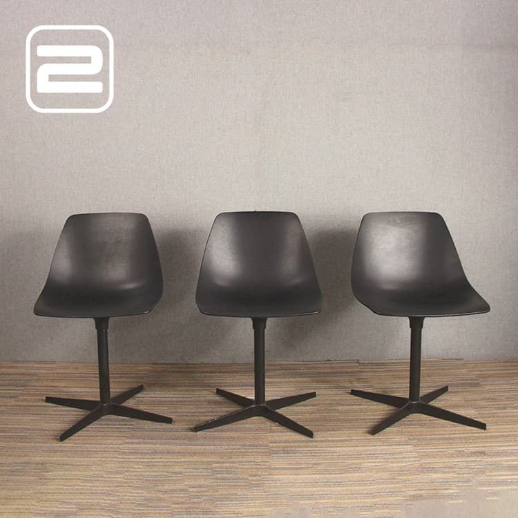 Set van 3x LAPALMA biemme Design Stoel - Zwart Hout / zwart metaal Voetkruis