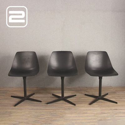 Set van 3x LAPALMA biemme Design Stoel - Zwart Hout / zwart metaal Voetkruis