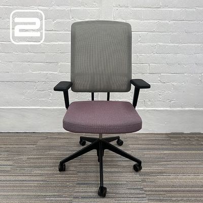 VITRA AM Chair Bureaustoel - Paars / grijs Mesh / Zwart Kunststof Voetkr mt wielen
