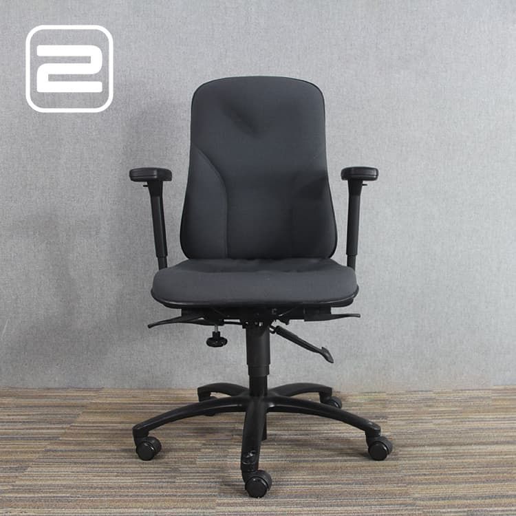 HÖGANÄS Plus 561 Ergonomische Bureaustoel met lendesteun - Zwart Stof / Zwart Voetkr mt wielen