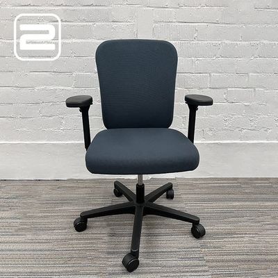 AHREND 160 Bureaustoel - Blauw Stof / Zwart Kunststof Voetkr mt wielen
