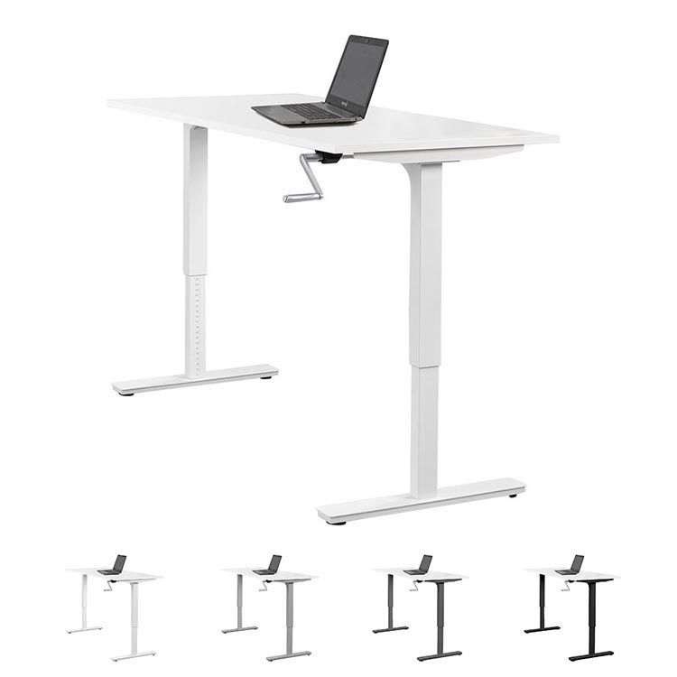 Zit-Sta Bureau met Slinger Verstelbaar B120xD80xH71-116 - Melamine / Metaal T-Poot