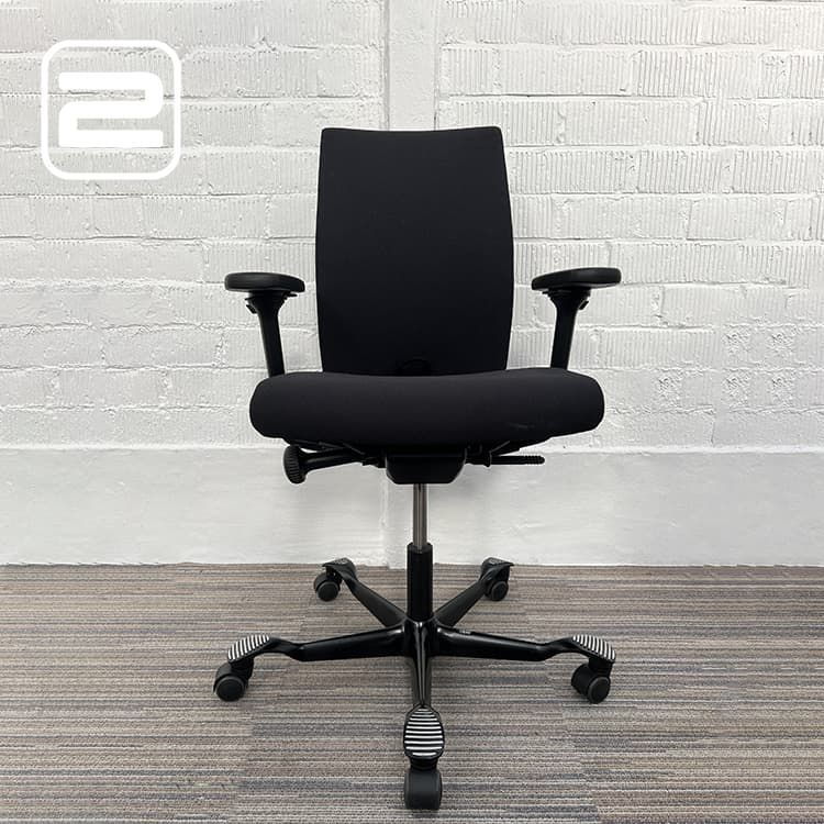 HAG Creed 6004 Bureaustoel lage rug - Zwart Stof / Zwart Metaal voetkr mt wielen