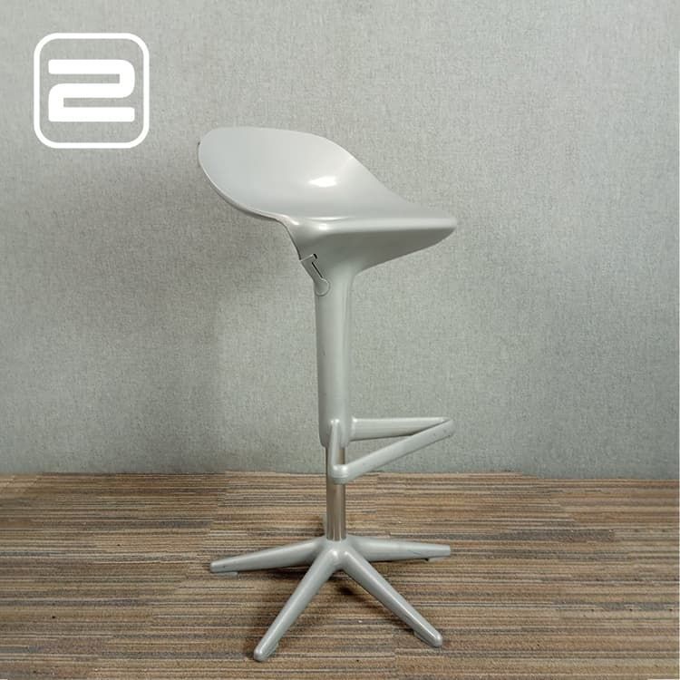 KARTELL SPOON Barkruk Draaibaar - Grijs Kunststof / Grijs Sterpoot