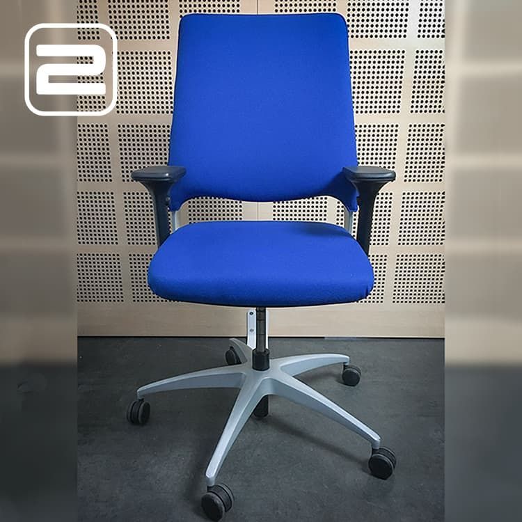 DRABERT Salida Bureaustoel - Blauw Stof / Grijs Metaal Voetkr mt wielen DRABERT Salida Bureaustoel - Blauw Stof / Grijs Metaal Voetkr mt wielen