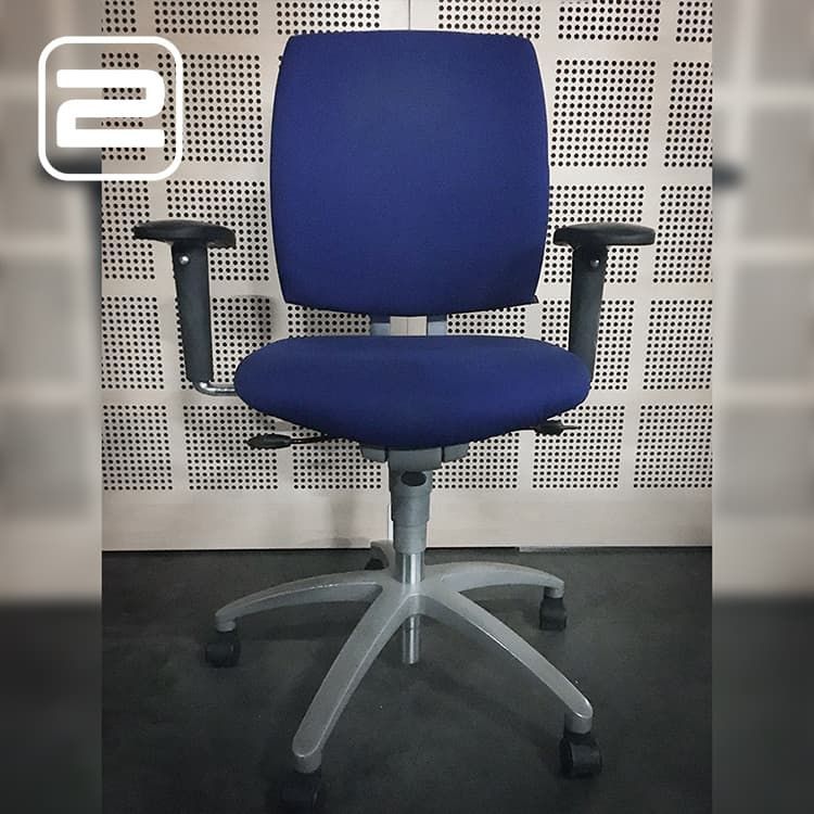 DRABERT Entrada Bureaustoel - Blauw Stof / Grijs Metaal Voetkr mt wielen DRABERT Entrada Bureaustoel - Blauw Stof / Grijs Metaal Voetkr mt wielen