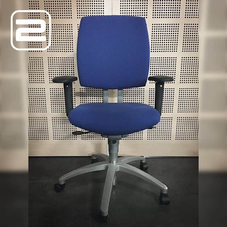 DRABERT Entrada Bureaustoel b - Blauw Stof / Grijs Metaal Voetkr mt wielen