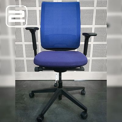STEELCASE Series 1 Bureaustoel b - donkerblauw / blauw mesh / zwart metaal kruisvoet