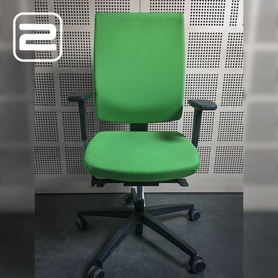 DAUPHIN Osmoz Typer 1 Bureaustoel - Groen Stof / Zwart Metaal Voetkr mt wielen DAUPHIN Osmoz Typer 1 Bureaustoel - Groen Stof / Zwart Metaal Voetkr mt wielen