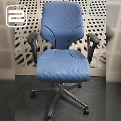 GIROFLEX 64 Bureaustoel - blauw stof / donkergrijs metaal kruisvoet GIROFLEX 64 Bureaustoel - blauw stof / donkergrijs metaal kruisvoet