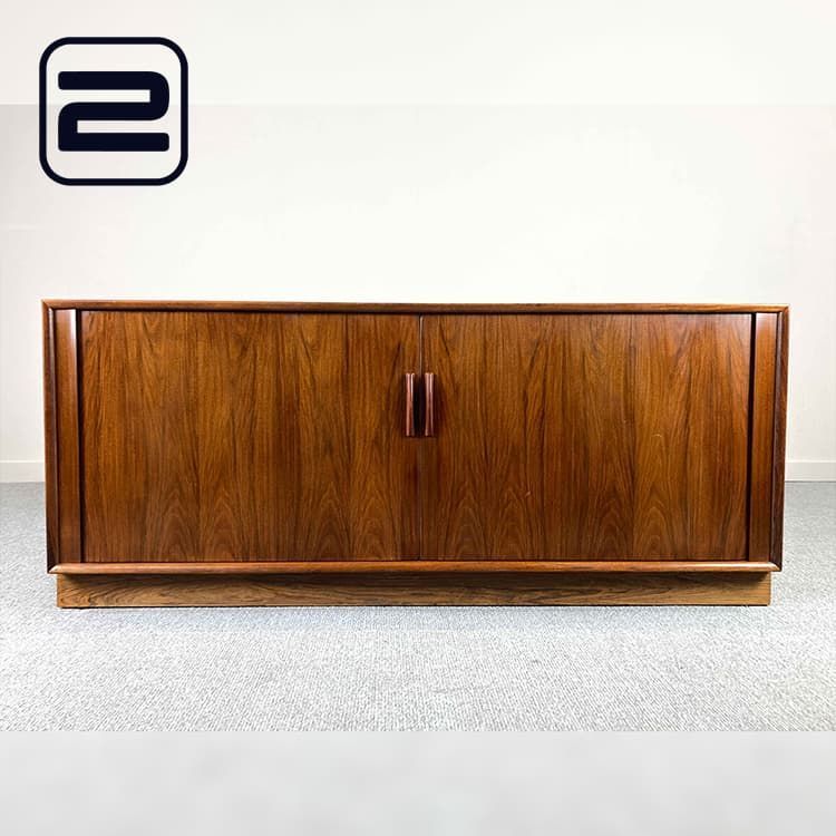 SIBAST Lage Vert Roldeurkast arne vodder H64xB150xD57 - Donker Hout Hout / Donker hout
