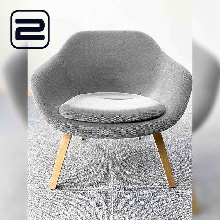 HAY AAL83 Lounge Chair by Hee Welling - Grijs Stof / Gezeept eiken Vierpoot