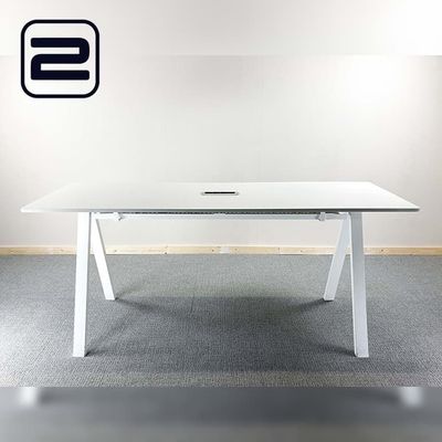 PAMI Statafel B240xD80xH104, 5 - Wit / Wit Metalen Vierpoot