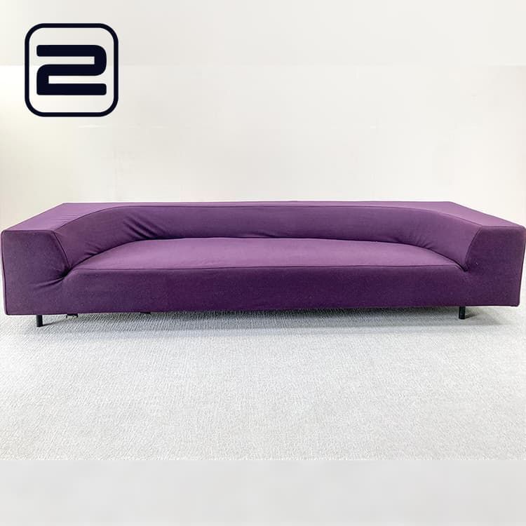 MDF Bora Bora Zetel 3-zit by Piergiorgio Cazzaniga B300xD90xH63 - Donkerpaars Stof / Zwart kunststof Vierpoot