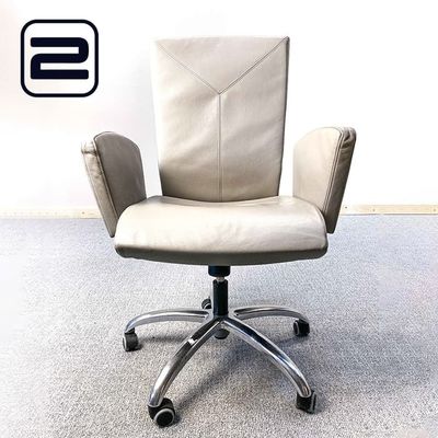 Bureaustoel - grijs kunstleer / chrome kruisvoet