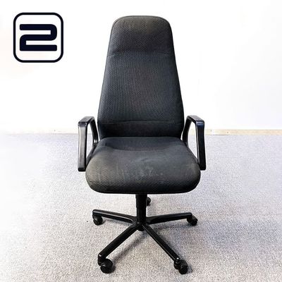 COMFORTO Bureaustoel - Zwart Stof / Zwart Kunststof Voetkr mt wielen