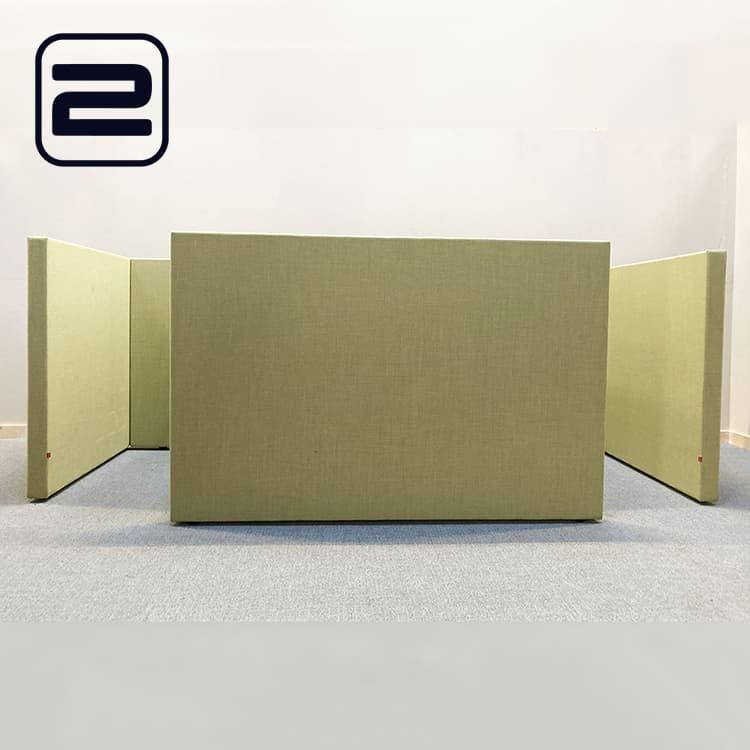 DRISAG Akoestische Scheidingswand H130xB352xD164 - Licht groen / Geel Stof