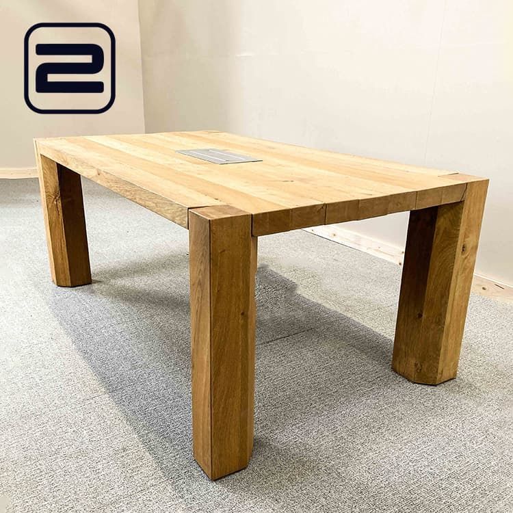 NN Vergadertafel B179xD101, 5xH74 - Eik Hout / Eik 4-poot
