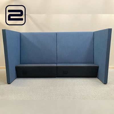 DRISAG Treinbank B300xD110xH162 - Donkergrijs / Blauw Stof / Zwart Plastiek