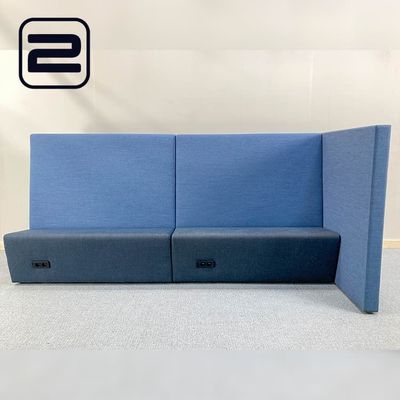 DRISAG Treinbank B290xD110xH132 - Donkergrijs / Blauw Stof / Zwart Plastiek