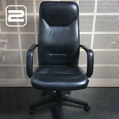 NN Bureaustoel - Zwart Kunstleder / Zwart Kunststof Voetkr mt wielen