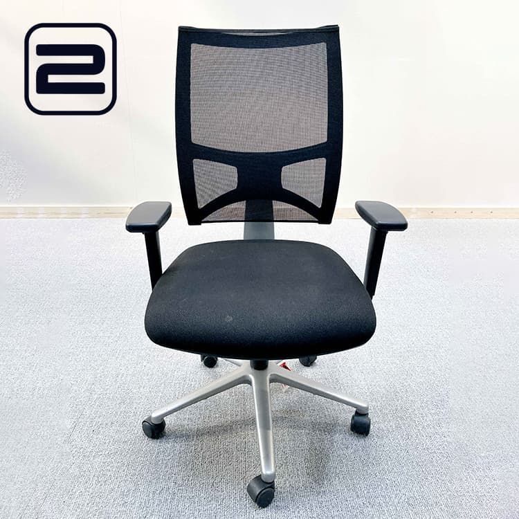 SITLAND Team Air Bureaustoel - Zwart Stof / Mesh / Alu Grijs Voetkr mt wielen SITLAND Team Air Bureaustoel - Zwart Stof / Mesh / Alu Grijs Voetkr mt wielen