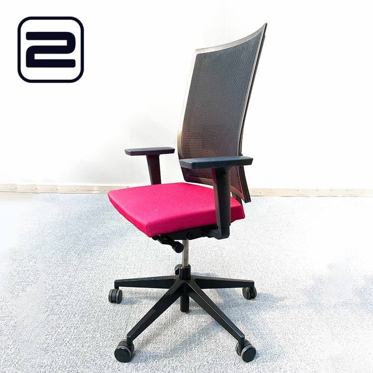 BENE B_Run Ergonomische Bureaustoel - Roos / Zwart Stof / Mesh / Zwart Metaal Voetkr mt wielen