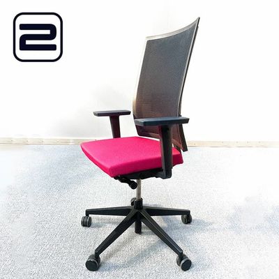 BENE B_Run Ergonomische Bureaustoel - Roos / Zwart Stof / Mesh / Zwart Metaal Voetkr mt wielen