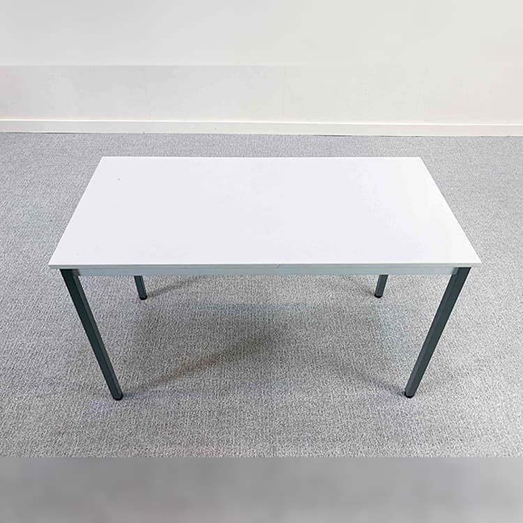 Bureau B120xD60xH74 - wit / grijs metaal vierpoot