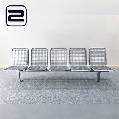 NN Wachtbank 5p B250xD57xH86 - Grijs Metaal / Grijs Metaal 2-voet