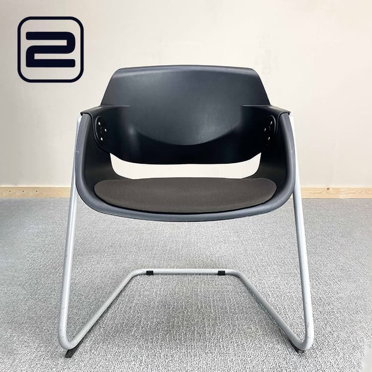 SITAG G02 Vergaderstoel - Zwart / Bruin Kunststof / Stof / Grijs Metaal Cantilever