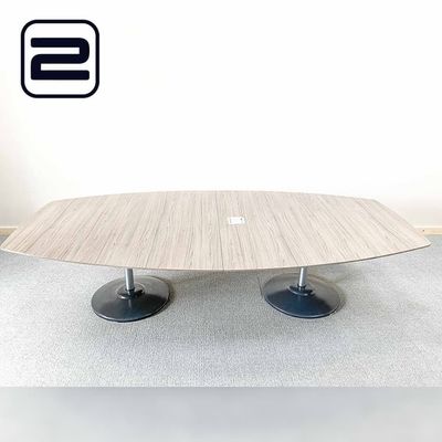 FRITZ HANSEN Vergadertafel B295xD147, 5xH70, 5 - Donker Hout / Zwart / Grijs Metaal 2-voet
