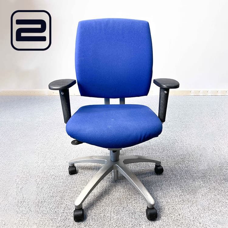 DRABERT Entrada Bureaustoel c - Blauw Stof / Grijs Metaal Voetkr mt wielen DRABERT Entrada Bureaustoel c - Blauw Stof / Grijs Metaal Voetkr mt wielen