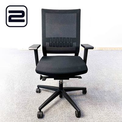 VIASIT Impulse Too Ergonomische Bureaustoel - Zwart Stof / Mesh / Zwart Metaal Voetkr mt wielen