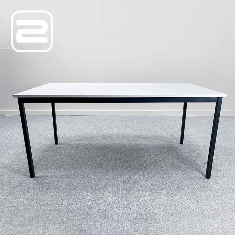 NN Bureau B160xD80xH73, 5 - Wit / Donkergrijs Metaal 4-poot