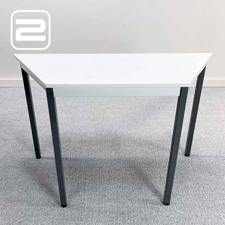 NN Bureau trapeze B60-120xD52xH73, 5 - Wit / Grijs Metaal 4-poot