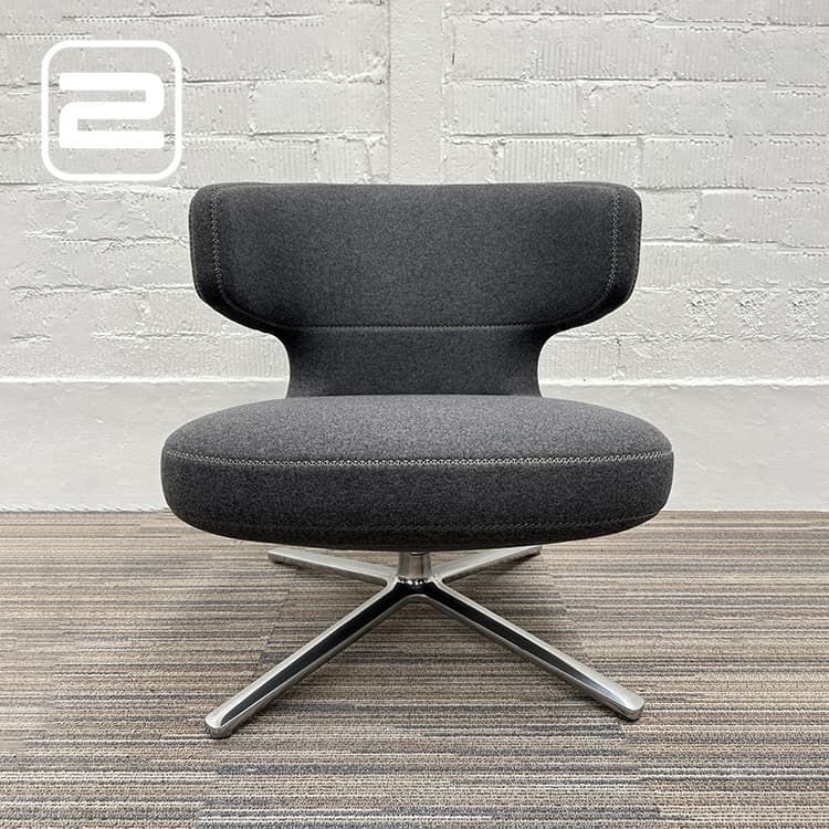 VITRA Petit Repos Lounge Chair - Grijs Vilt / Aluminium