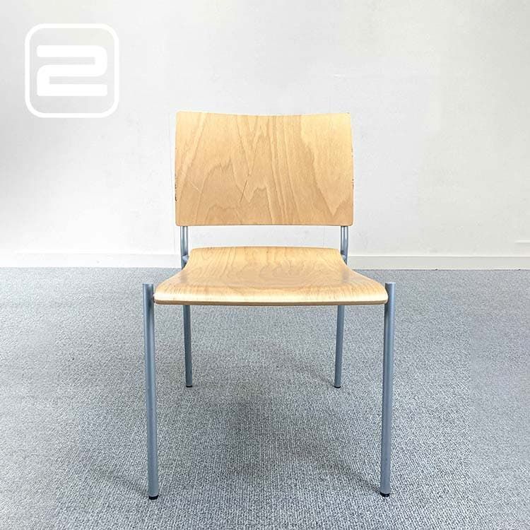 CASALA Feniks Ontvangststoel by Kressel + Schelle - Licht Hout Hout / Grijs Metaal 4-poot