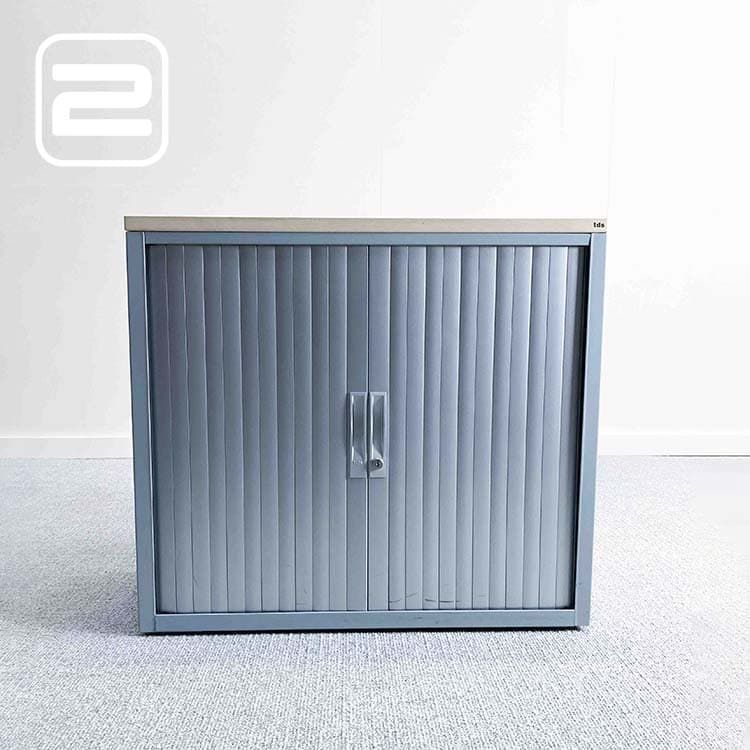 TDS Lage Vert Roldeurkast H72xB80xD40 - Licht hout / Grijs Hout / metaal