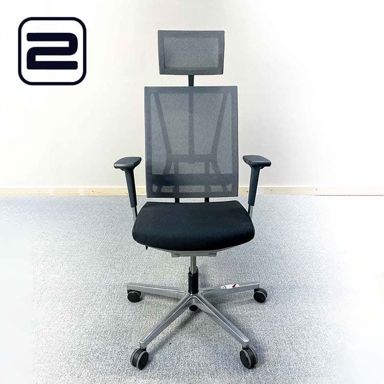 VIASIT Scope Netweave Bureaustoel Viasit en Martin Ballendat - Zwart / Grijs Stof / Mesh / Chrome Voetkr mt wielen