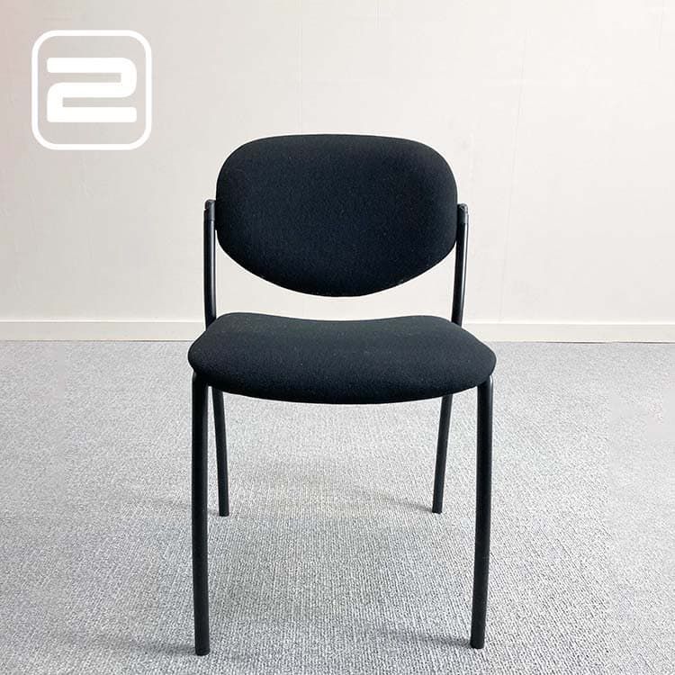 NN Vergaderstoel a - Zwart Stof / Zwart Metaal 4-poot