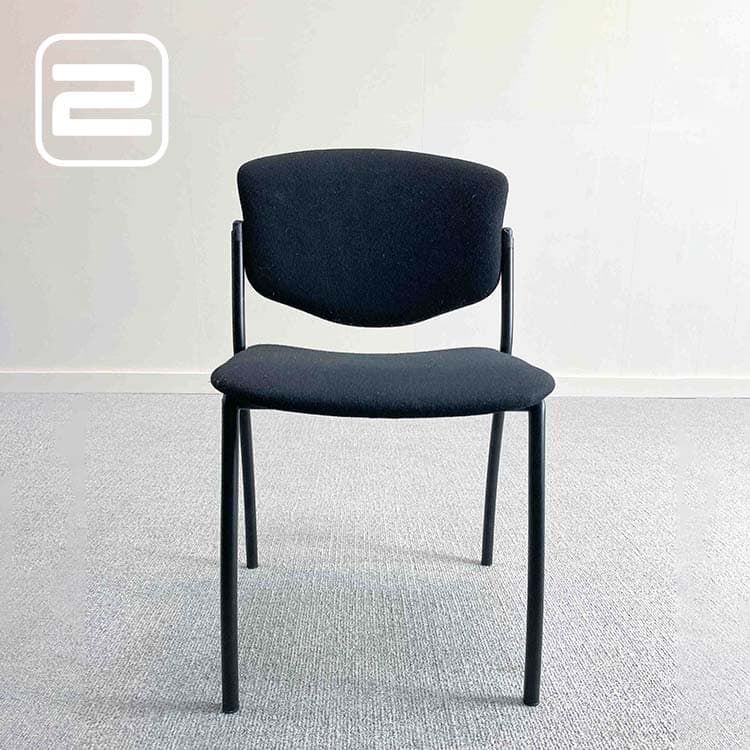 NN Vergaderstoel b - Zwart Stof / Zwart Metaal 4-poot